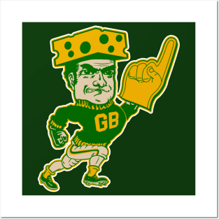 Green Bay Mascot Man Posters and Art